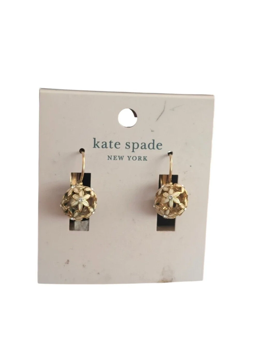 Kate Spade Set Wallflower Gold White Enamel Vintage Necklace Bracelet Earrings